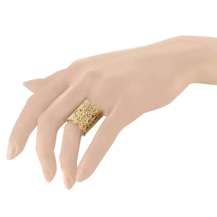 SKU-23560 / Δαχτυλίδι Χειροποίητο Δαντέλα Χρυσός Κ14