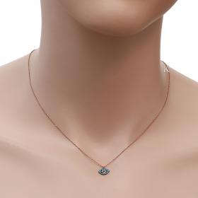 Κολιέ Ματάκι Ροζ Χρυσός Κ14 με Ζιργκόν SKU-23392