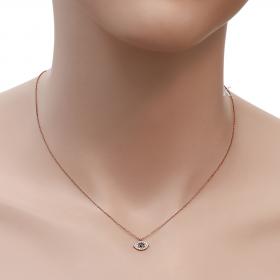 Κολιέ Ματάκι Ροζ Χρυσός Κ14 με Ζιργκόν SKU-23393