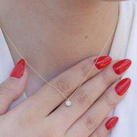 Κολιέ Ροζέτα Χρυσός Κ18 με Διαμάντια SKU-23343