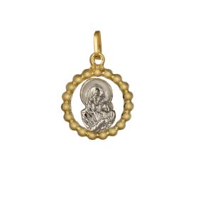 Κωνσταντινάτο Φυλαχτό Παναγία Χρυσός & Λευκόχρυσος Κ9 SKU-23428