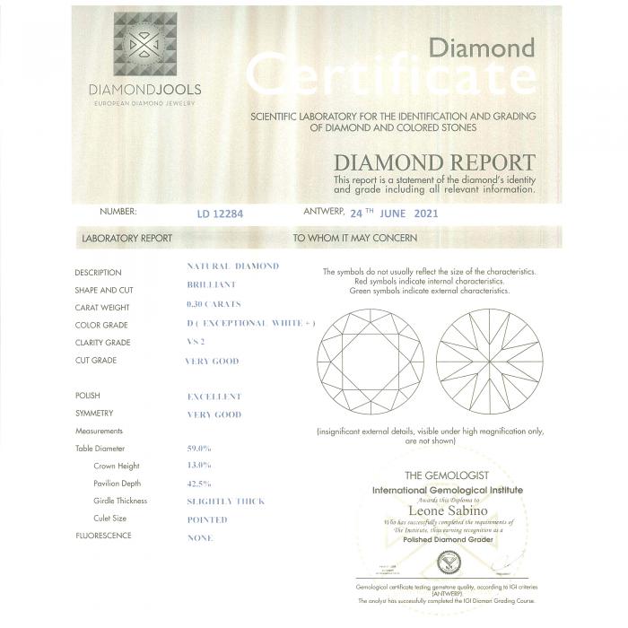 SKU-23535 / Μονόπετρο Δαχτυλίδι Diamond Jools Λευκόχρυσος Κ18 με Διαμάντια