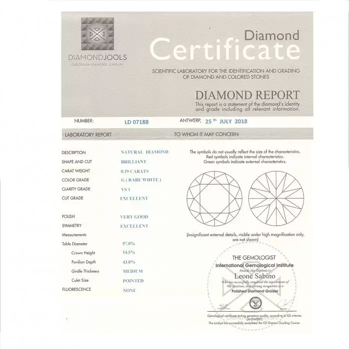SKU-23509 / Μονόπετρο Diamond Jools Λευκόχρυσος Κ18 με Διαμάντια