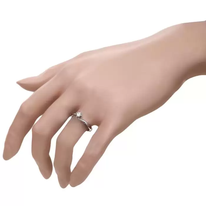 Μονόπετρο Diamond Jools Λευκόχρυσος Κ18 με Διαμάντια SKU-23523