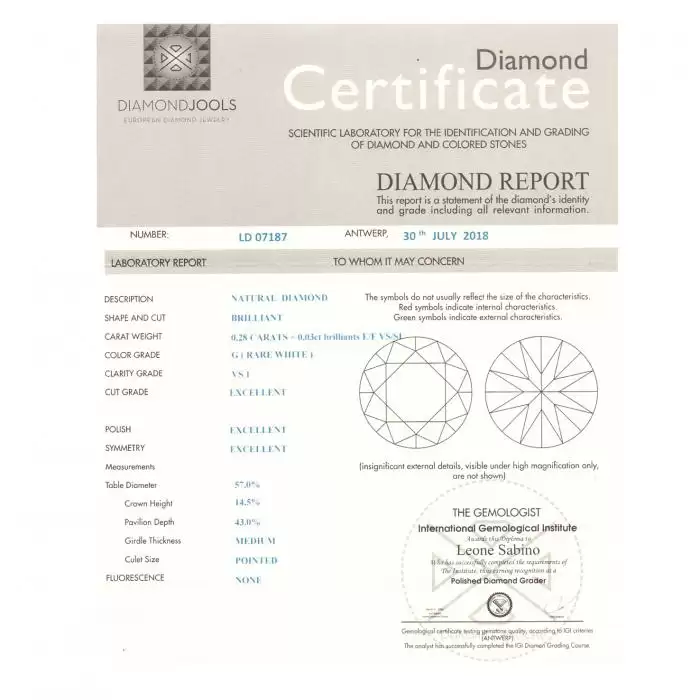 SKU-23525 / Μονόπετρο Diamond Jools Λευκόχρυσος Κ18 με Διαμάντια