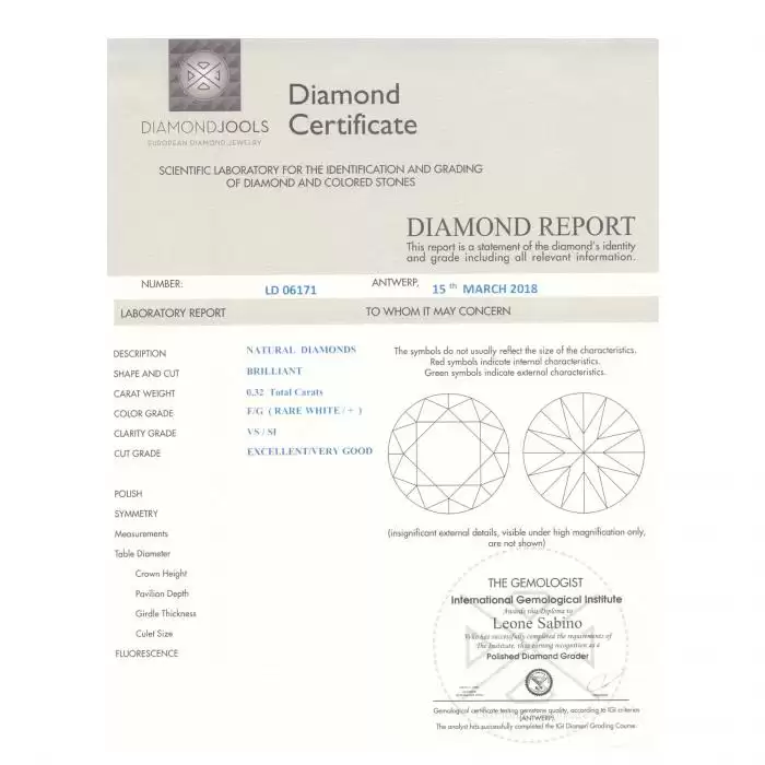 SKU-23536 / Μονόπετρο Diamond Jools Λευκόχρυσος Κ18 με Διαμάντια