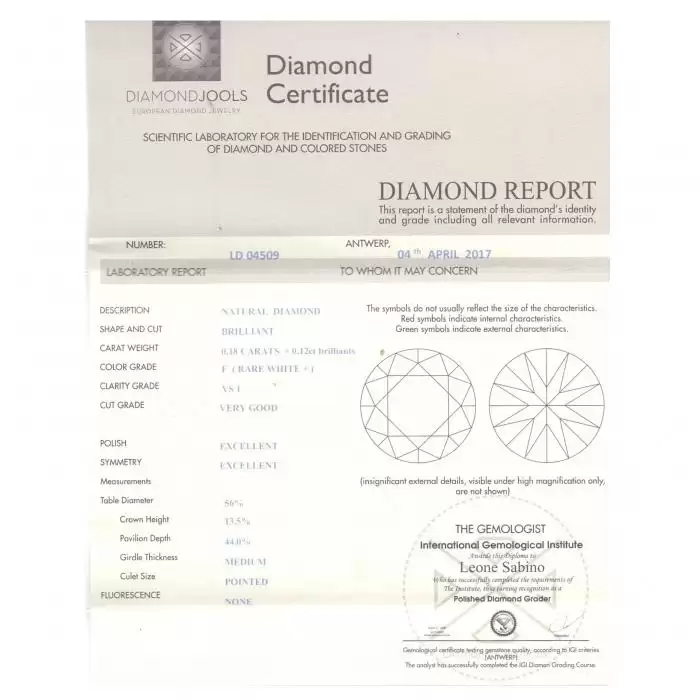 Μονόπετρο DiamondJools Λευκόχρυσος Κ18 με Διαμάντια SKU-23547
