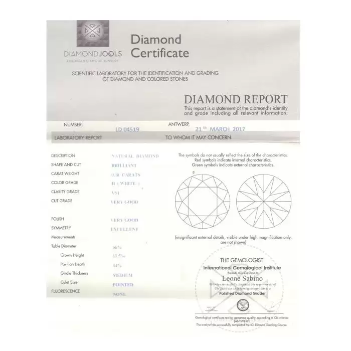 SKU-23534 / Μονόπετρο DiamondJools Λευκόχρυσος Κ18 με Διαμάντι