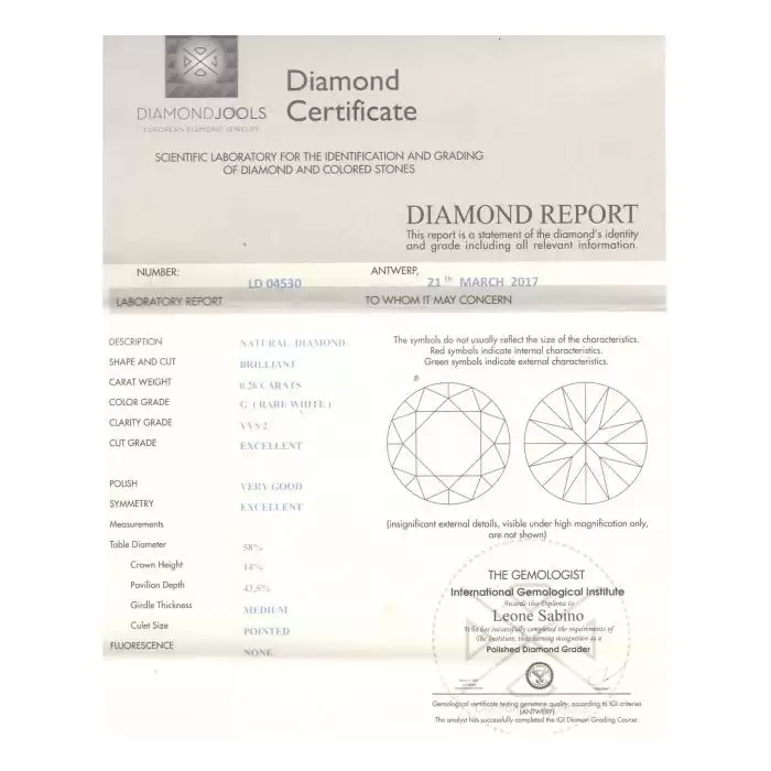 SKU-23544 / Μονόπετρο DiamondJools Λευκόχρυσος Κ18 με Διαμάντι