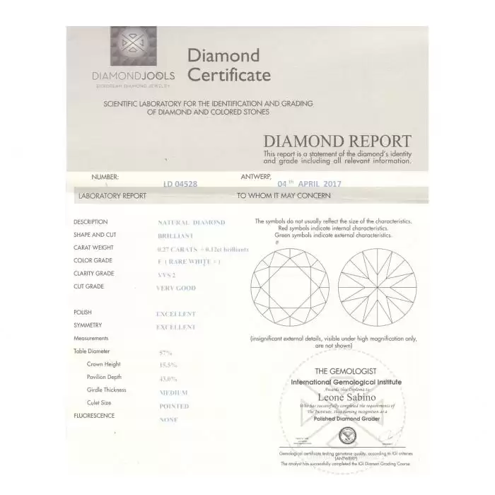 SKU-23457 / Μονόπετρο DiamondJools Λευκόχρυσος Κ18 με Διαμάντια