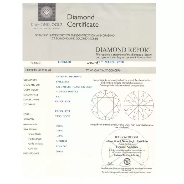 SKU-23461 / Μονόπετρο DiamondJools Λευκόχρυσος Κ18 με Διαμάντια