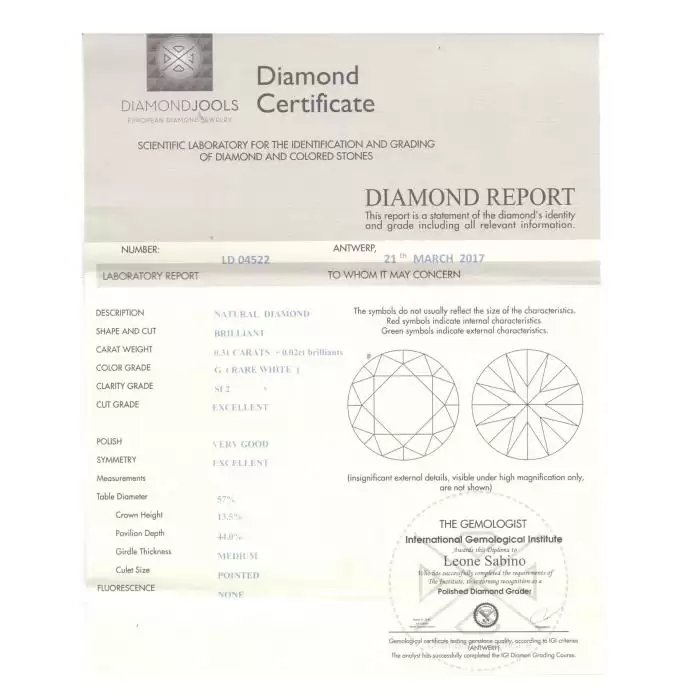 SKU-23463 / Μονόπετρο DiamondJools Λευκόχρυσος Κ18 με Διαμάντια