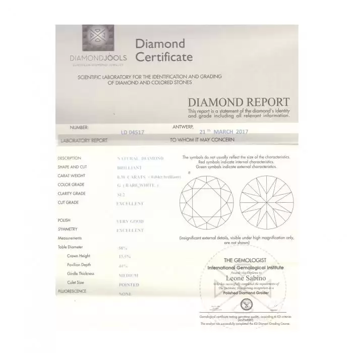 SKU-23545 / Μονόπετρο DiamondJools Λευκόχρυσος Κ18 με Διαμάντια
