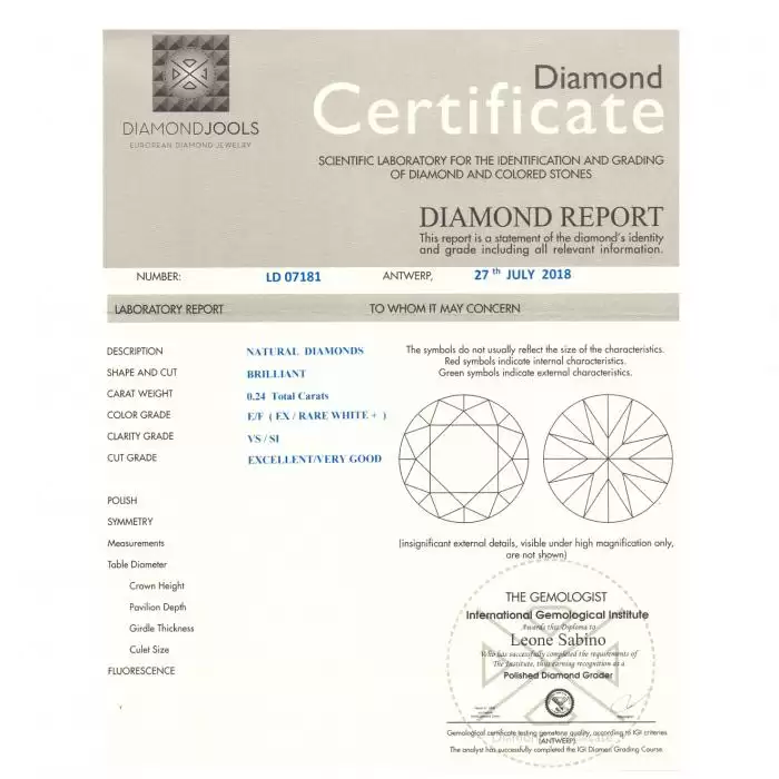 SKU-23583 / Μονόπετρο DiamondJools Λευκόχρυσος Κ18 με Διαμάντια