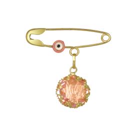 Παραμάνα με Ματάκι, Ζιργκόν & Φυλαχτό Παναγίας Χρυσός Κ9 SKU-23418