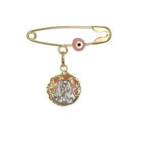 Παραμάνα με Ματάκι, Ζιργκόν & Φυλαχτό Παναγίας Χρυσός Κ9 SKU-23418