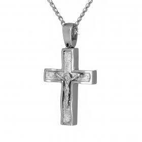Σταυρός Ανδρικός Μοντέρνος Λευκόχρυσος Κ14 SKU-24163