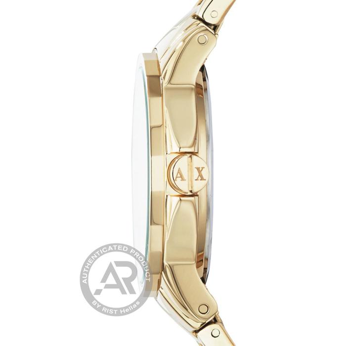 SKU-25470 / ARMANI EXCHANGE Banks Crystals Gold Stainless Steel Bracelet