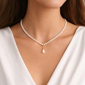 Μαργαριταρένιο Κολιέ Χρυσός K14 SKU-25316