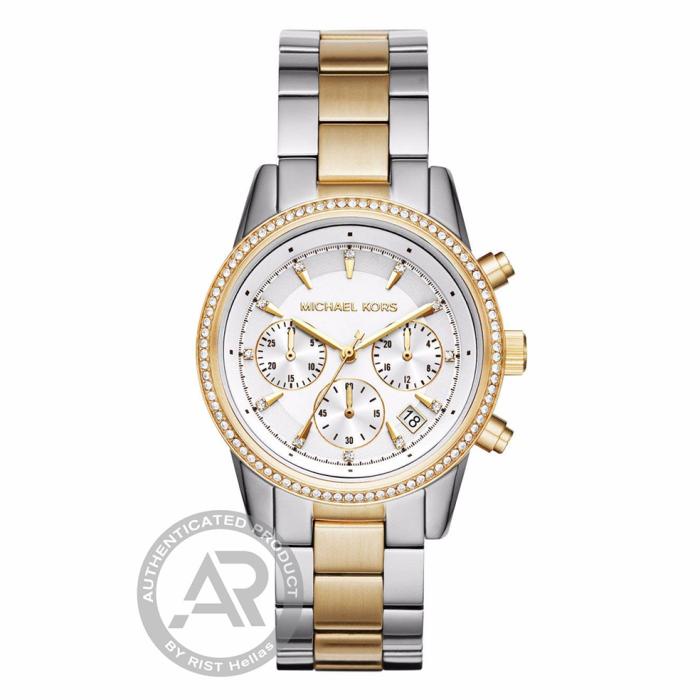 Γυναικείο Ρολόι MICHAEL KORS Ritz Δίχρωμο με Λευκό Καντράν | MK6474 SKU-25473