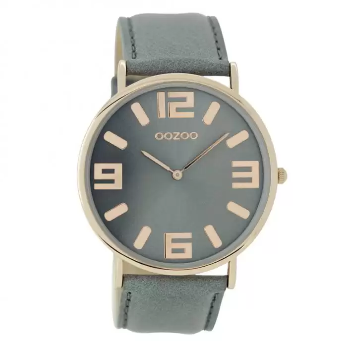 SKU-25807 / OOZOO Timepieces Grey Leather Strap