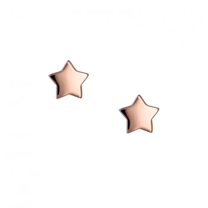 SKU-25568 / Σκουλαρίκια Αστέρι Ροζ Χρυσός Κ14