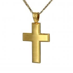 Σταυρός Facad’oro Λευκόχρυσος & Χρυσός Κ14 Διπλής Όψεως. SKU-25116