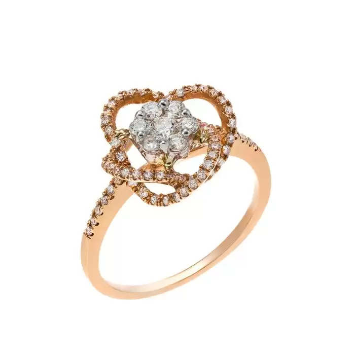 SKU-26750 / Δαχτυλίδι Λευκόχρυσος & Ροζ Χρυσός Κ18 με Διαμάντια
