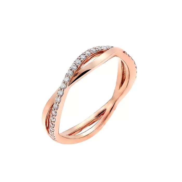 SKU-26838 / Δαχτυλίδι Σειρέ Ροζ Χρυσός Κ18 με Διαμάντια
