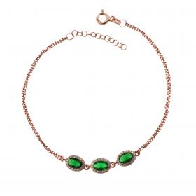 Βραχιόλι Ροζέτα Ασήμι 925° με Ζιργκόν SKU-26496