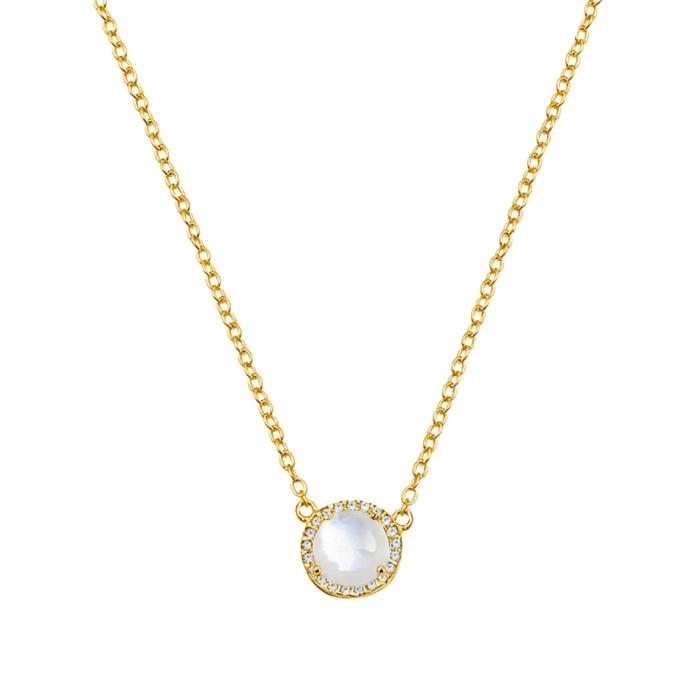 Κολιέ Ροζέτα Ασήμι 925° με Ζιργκόν & Φίλντισι SKU-27142