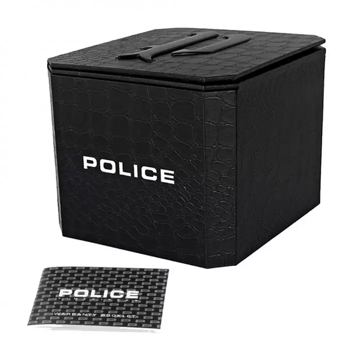 POLICE Denton Black Leather Strap