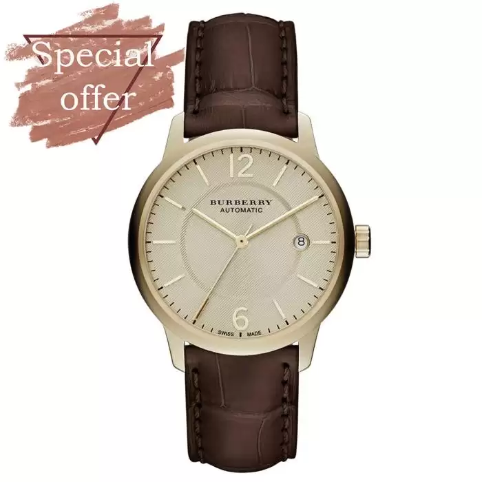 SKU-28807 / BURBERRY The Classic Round Automatic Brown Leather Aligator Strap