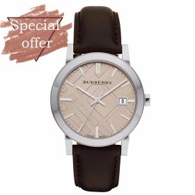 BURBERRY The City Brown Leather Strap