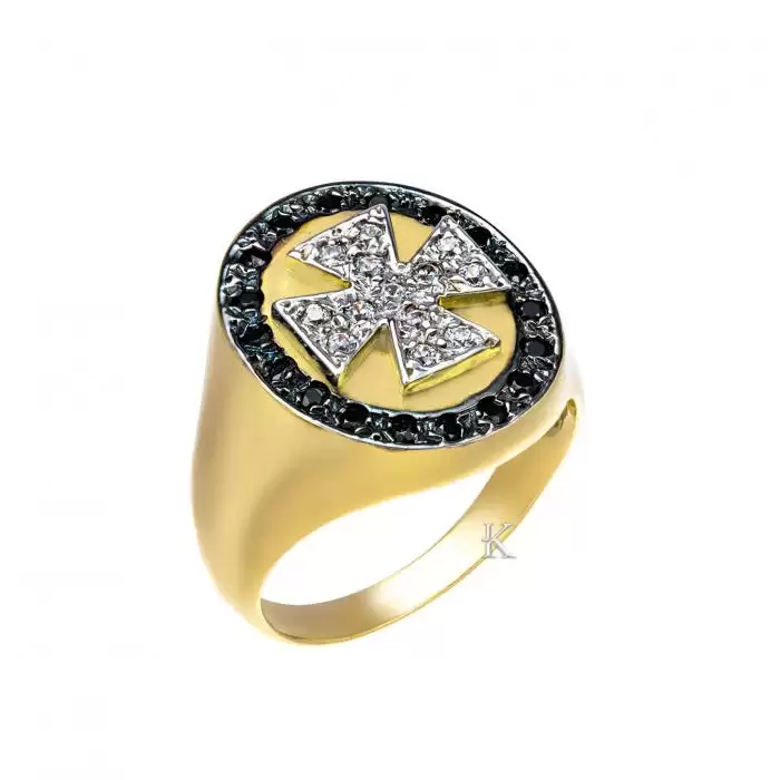 SKU-28179 / Δαχτυλίδι Chevalier Λευκόχρυσος & Χρυσός Κ9 με Ζιργκόν