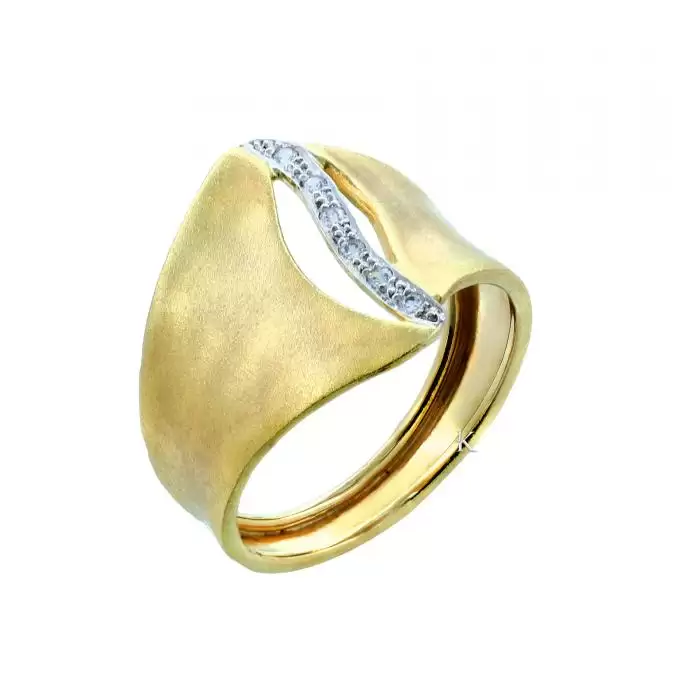 SKU-28501 / Δαχτυλίδι Λευκόχρυσος & Χρυσός Κ14 με Ζιργκόν
  