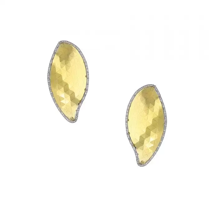 SKU-28287 /  Σκουλαρίκια  Χρυσός & Λευκόχρυσος  Κ14