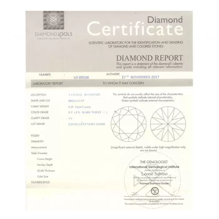 SKU-28140 / Σταυρός DiamondJools Λευκόχρυσος με Διαμάντια