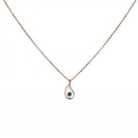 Κολιέ Ματάκι Ροζ Χρυσός Κ14 με Σμάλτο SKU-29839