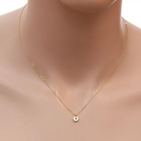 Κολιέ Ματάκι Χρυσός Κ14 με Σμάλτο & Τιρκουάζ SKU-29845