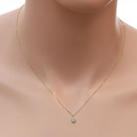 Κολιέ Ματάκι Χρυσός Κ14 με Σμάλτο SKU-29840