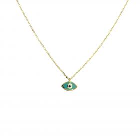 Κολιέ Ματάκι Χρυσός Κ14 με Σμάλτο SKU-29842