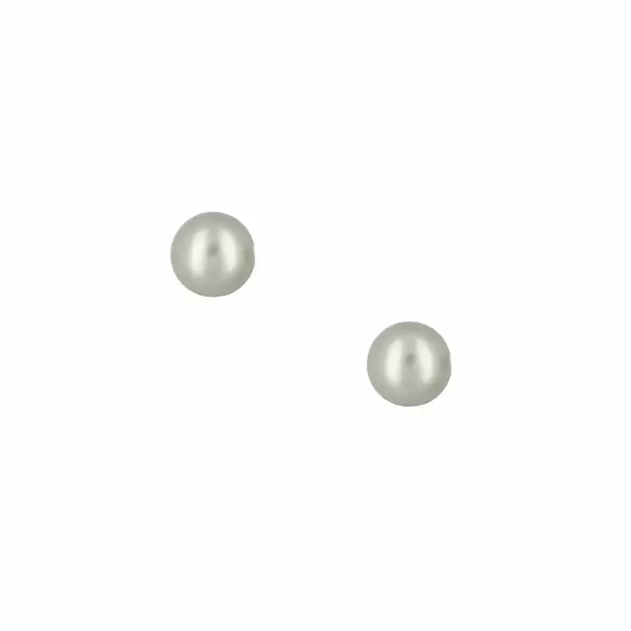 SKU-29023 /  Σκουλαρίκια Λευκόχρυσος Κ14 με Μαργαριτάρια