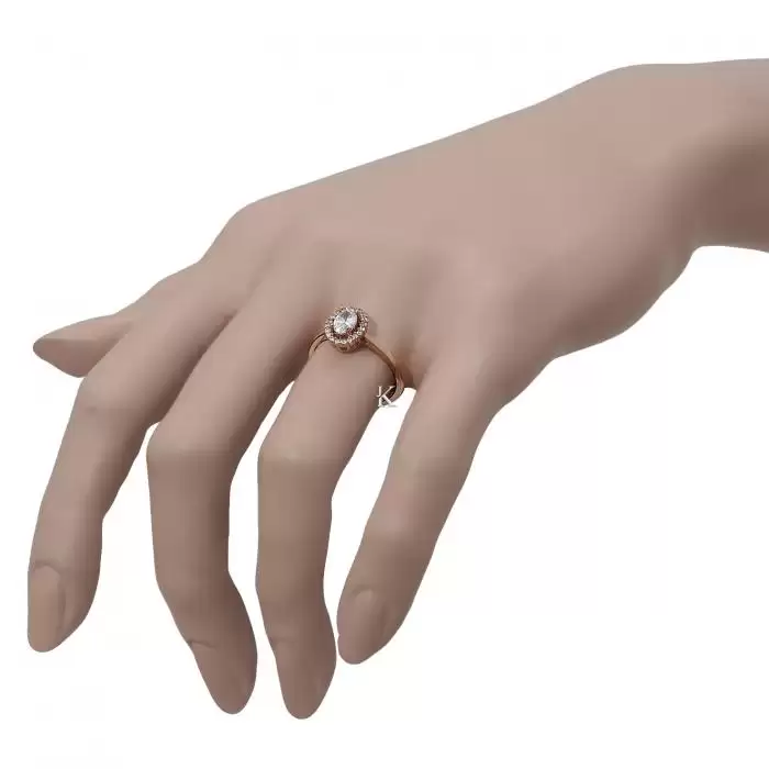SKU-30863 / Δαχτυλίδι Ροζ Χρυσός Κ14 με Ζιργκόν