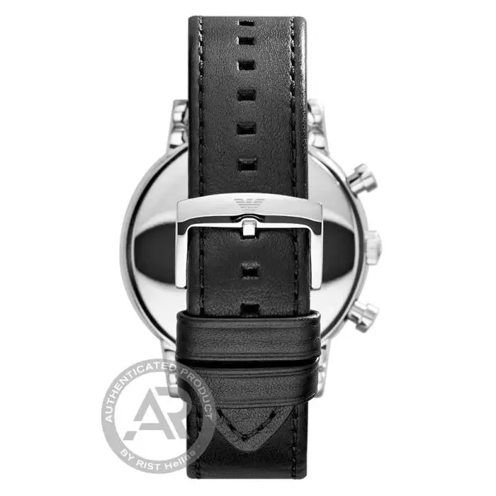 SKU-30295 / EMPORIO ARMANI Chronograph Black Leather Strap