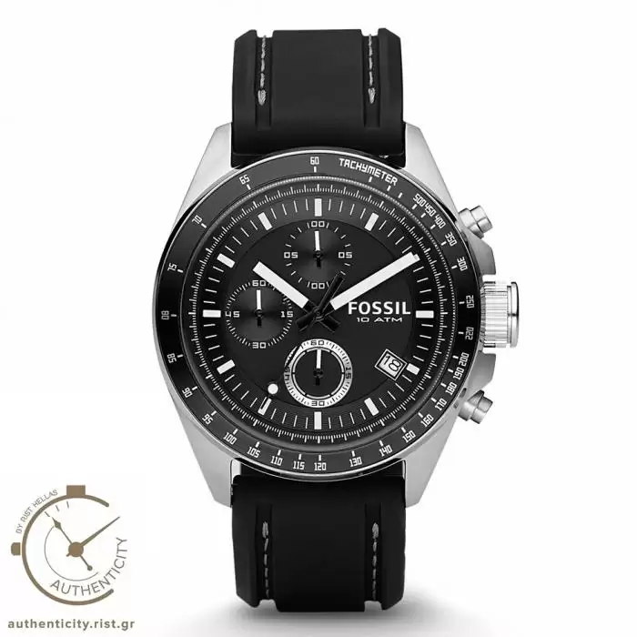 Decker chronograph outlet black silicone watch