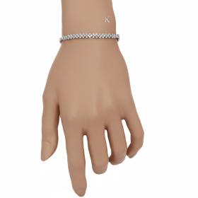 Βραχιόλι Γυναικείο Λευκόχρυσος Κ14 με Λευκά Ζιργκόν SKU-31395