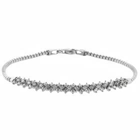 Βραχιόλι Γυναικείο Λευκόχρυσος Κ14 με Λευκά Ζιργκόν SKU-31395