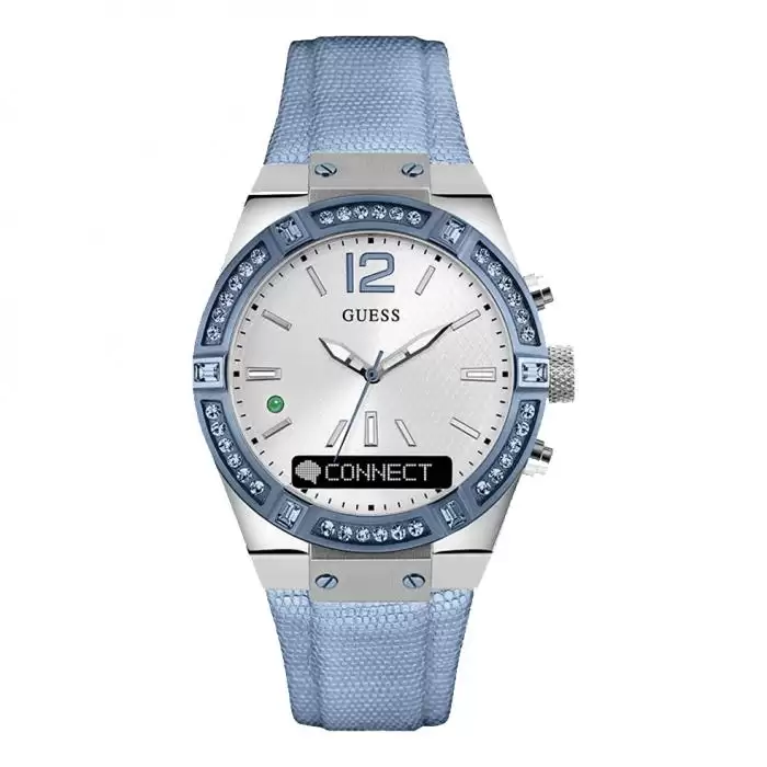 SKU-31359 / GUESS CONNECT Bluetooth Smartwatch Light Blue Leather Strap