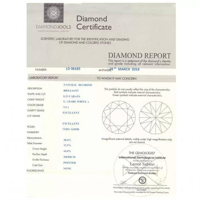 SKU-31342 / Μονόπετρο Diamond Jools Λευκόχρυσος Κ18 με Διαμάντια